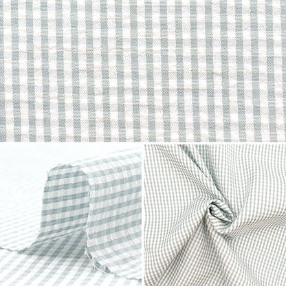 【数量5から】 生地 『サッカーギンガム グレー SUC-GIN-1GY』