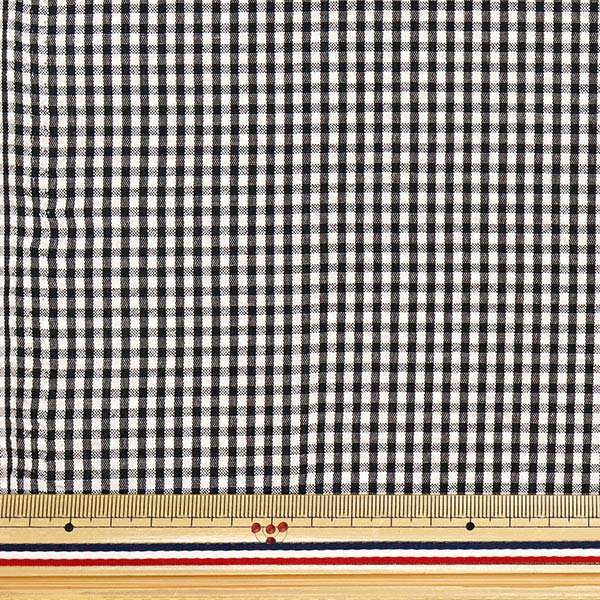 [Cantidad a partir de 5] Tela "Soccer Gingham Black Suc-Gin-6BK"