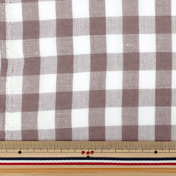[数量5起] 织物 "仿亚麻格子中紫色LILI-CHL-6PP”