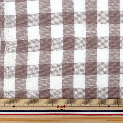 [数量5起] 织物 "仿亚麻格子中紫色LILI-CHL-6PP”