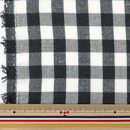 [Anzahl ab 5] Stoff "Leinenähnliches Karo mittelschwarz LILI-CHL-9BK“