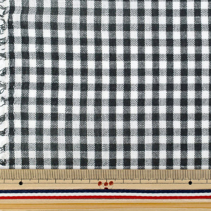 [Anzahl ab 5] Stoff "Leinenähnliches Karo klein schwarz LILI-CHS-9BK“