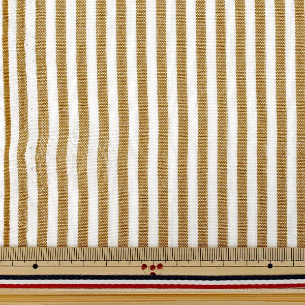 [数量5起] 织物 "仿麻条纹小号浅棕色LILI-STS-2LBR”