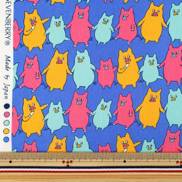 [Quantité à partir de 5] Tissu "Large Crazy Loveta Bleu B850618Z-1-3"