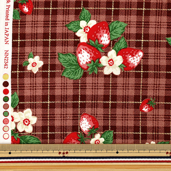 [Quantità da 5] Tessuto "fogli UN/NO Molto Berry Fragola Check Malva Rosa NN2342-11B”