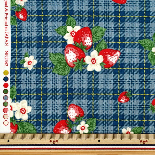 [Quantité à partir de 5] Tissu "siège UN/NO Very Berry Strawberry Check Smoke Blue NN2342-11C »