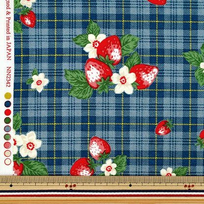 [Quantité à partir de 5] Tissu "siège UN/NO Very Berry Strawberry Check Smoke Blue NN2342-11C »