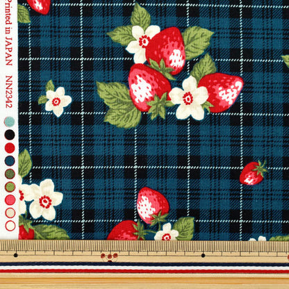 [Quantité à partir de 5] Tissu "siège UN/NO Very Berry Strawberry Check Navy NN2342-11E »
