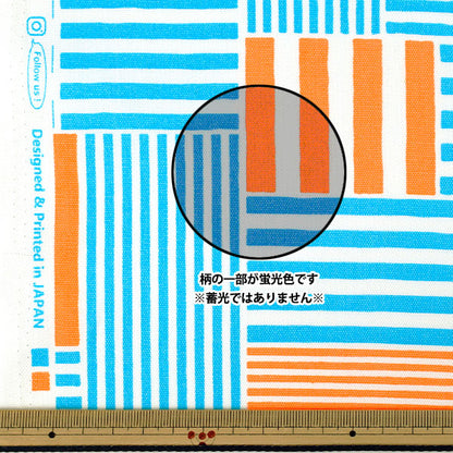 [Quantità da 5] Tessuto "Oxford Mosaico linea fluorescente Mizuiro x Orange AP65103-2E”