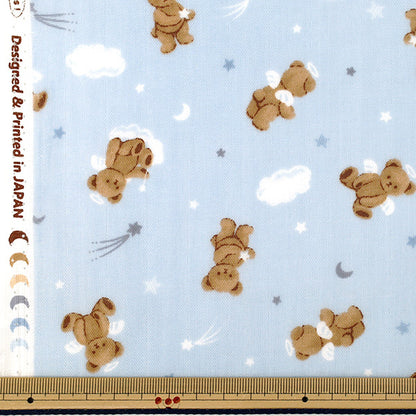 [Quantité à partir de 5] Tissu "Double Gaze Ange Ours Bleu AP65202-2E”