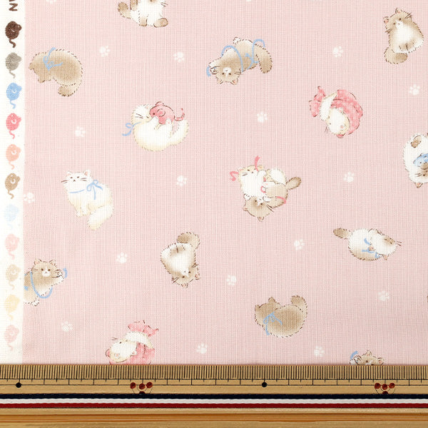 [Quantité à partir de 5] Tissu "siège Minifuwa Friends Chat Rose SP6521-2B"