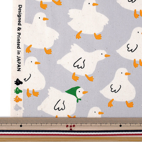 [Quantity from 5] Fabric "Oxford Gyugyu Animal Duck Gray SP6513-1C”