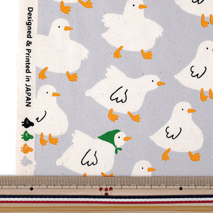 [Quantity from 5] Fabric "Oxford Gyugyu Animal Duck Gray SP6513-1C”