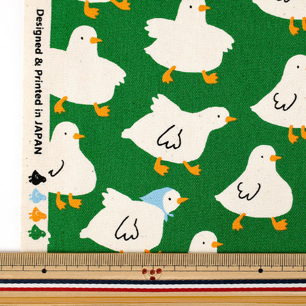 [Quantity from 5] Fabric "Oxford Gyugyu Animal Duck Green SP6513-1D”