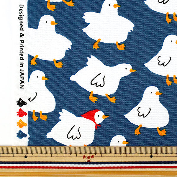 [Quantity from 5] Fabric "Oxford Gyugyu Animal Duck Navy SP6513-1E”