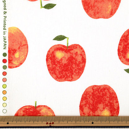 [Cantidad desde 5] Tela "Oxford Patrón frutal manzana marfil SP2650-1A”