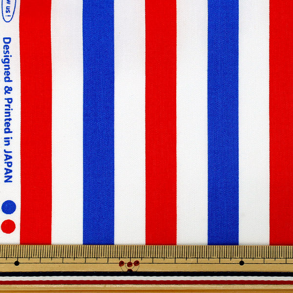 [Quantità da 5] Tessuto "Strisce larghe divertenti rosse x blu SP6400-C”
