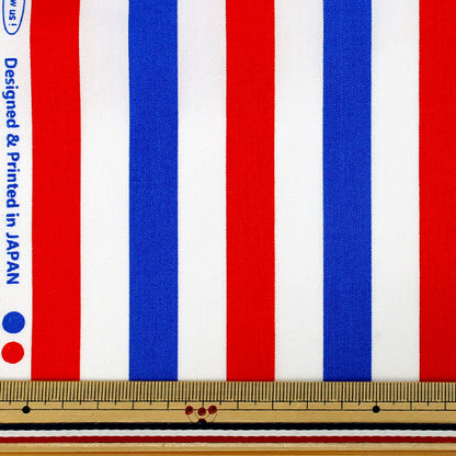 [Quantità da 5] Tessuto "Strisce larghe divertenti rosse x blu SP6400-C”