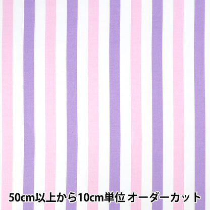 [数量5起] 织物 "宽滑稽条纹粉色 x 紫色 SP6400-G”