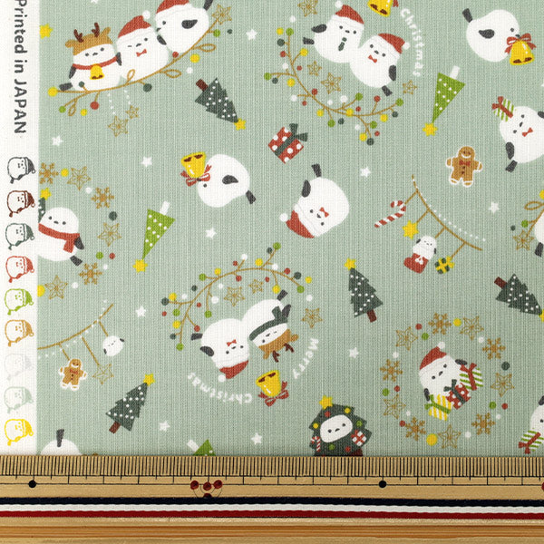 [Anzahl ab 5] Stoff "Scare Druck Weihnachten gestreiftes Langschwanzmuster hellgrün SP6516-1A“