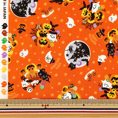 【数量5から】 生地 『スケア ハロウィン オレンジ SP6515-1C』