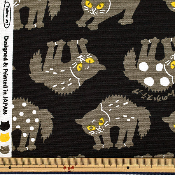[Quantity from 5] Fabric "Oxford Packit Animal Yanka Cat Black AP65901-1F”
