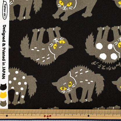 [Quantity from 5] Fabric "Oxford Packit Animal Yanka Cat Black AP65901-1F”
