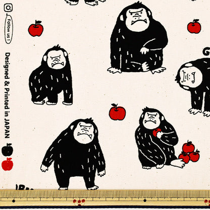 [Quantità da 5] Tessuto "Oxford Packit Animale Gorilla Avorio AP65901-2A”