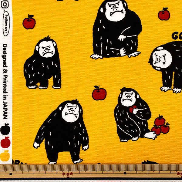 [Quantité à partir de 5] Tissu "Oxford Packit Animal Gorille Jaune AP65901-2B"