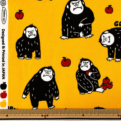 [Quantité à partir de 5] Tissu "Oxford Packit Animal Gorille Jaune AP65901-2B"
