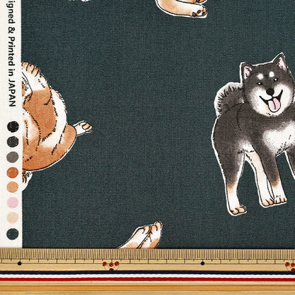 [Quantity from 5] Fabric "Oxford Shiba Inu Navy SP6512-2E”