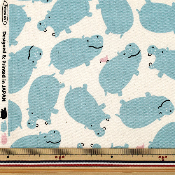 [Quantity from 5] Fabric "Oxford Gyugyu Animal Hippo Ivory SP6513-2B”