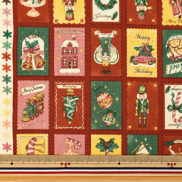 [Anzahl ab 5] Stoff "leinwandbindung UN/NO Holiday Magic NN2344-F“