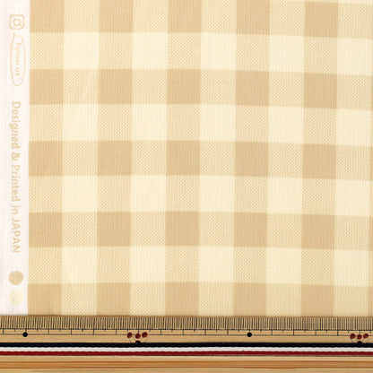 【数量5から】 生地 『コーデュロイ キャンディカラー チェック クリーム×ベージュ AP65801-2A』