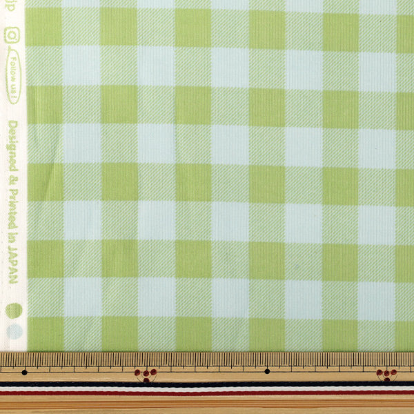 [Anzahl ab 5] Stoff "Kord „Candy Color Check Hellblau x Kimidori AP65801-2D“