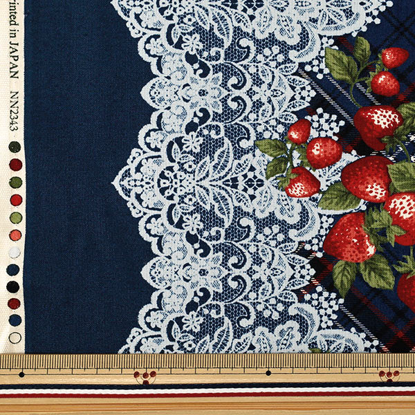 [Quantité à partir de 5] Tissu "siège UN/NO Very Berry Tartan Check x Lace Border Bleu NN2343-E »