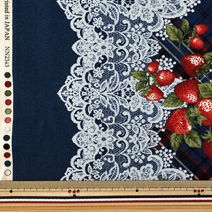 [Quantité à partir de 5] Tissu "siège UN/NO Very Berry Tartan Check x Lace Border Bleu NN2343-E »