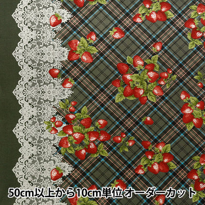【数量5起】 織物 "板材織物 UN/NO berry berry格子花纹×蕾丝条纹灰色NN2343-F’