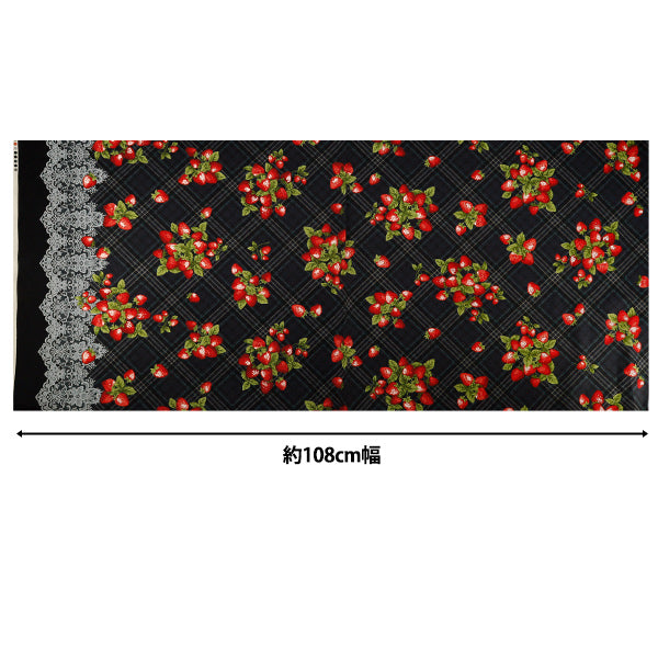 【数量5起】 織物 "板材織物 UN/NO berry berry格子花纹×蕾丝边框黑色NN2343-G”