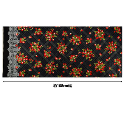 【数量5起】 織物 "板材織物 UN/NO berry berry格子花纹×蕾丝边框黑色NN2343-G”