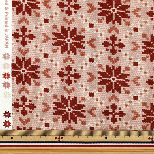 [From quantity 5] Ткань "ПростыниBrushed Snowy Nordic Snowflake Pink AP65201-1A''