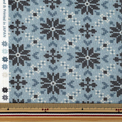 [À partir de la quantité 5] Tissu "siègeSaxophone flocon de neige nordique enneigé brossé AP65201-1B''