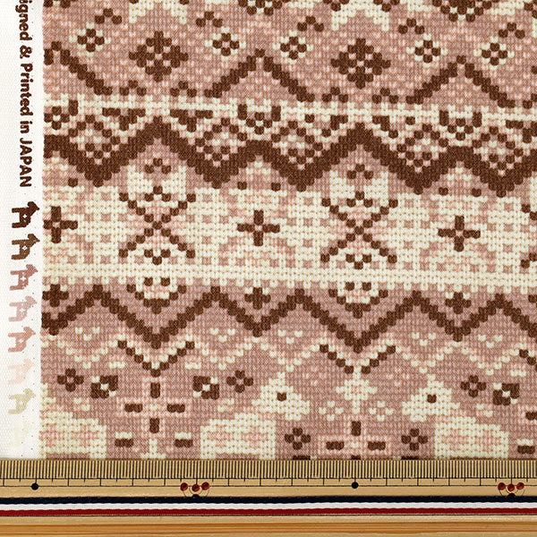[À partir de la quantité 5] Tissu "siègeRose géométrique nordique enneigé brossé AP65201-2A''