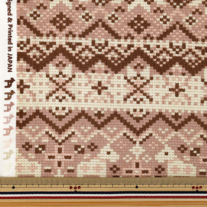 [À partir de la quantité 5] Tissu "siègeRose géométrique nordique enneigé brossé AP65201-2A''