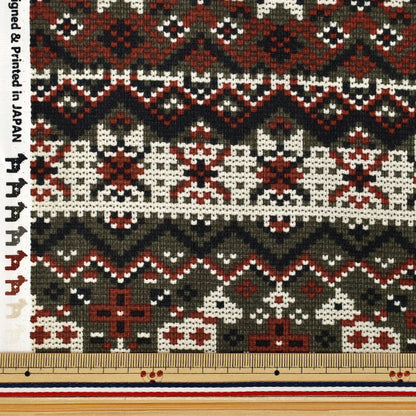 【数量5から】 Tissu "siège起毛 スノーウィーノルディック 幾何学 ブラックAP65201-2E』