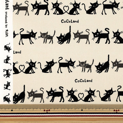 [À partir de la quantité 5] Tissu "Oxford Motif Chat Cocoland petit Kinari AP1090-1A"