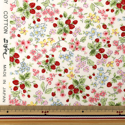 [From quantity 5] Fabric "Broad Strawberry Garden Pink KTS7215-A" COTTON KOBAYASHI