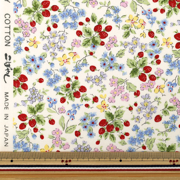 [À partir de la quantité 5] Tissu "Saxophone Broad Strawberry Garden KTS7215-B" COTTON KOBAYASHI