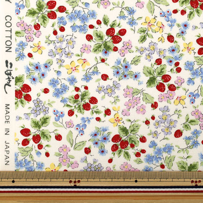 [À partir de la quantité 5] Tissu "Saxophone Broad Strawberry Garden KTS7215-B" COTTON KOBAYASHI