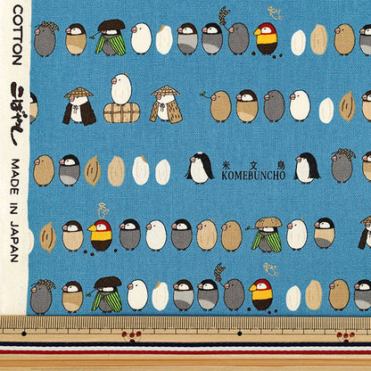 [De cantidad 5] Tela "Lona de algodón Gorrión americano azul KTS7206-C" COTTON KOBAYASHI